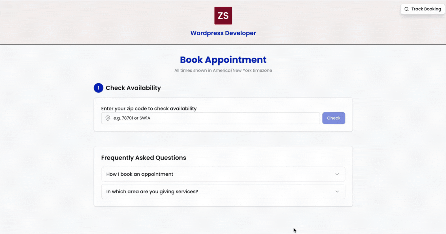 The ZipScheduler dashboard